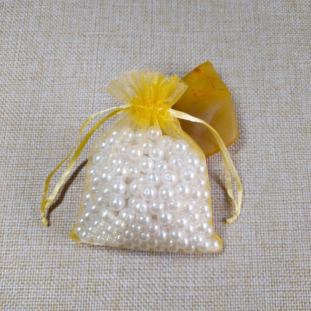 1000 шт./лот, 24 цвета, сумка для ювелирных изделий, 7x9 9X12, 10x15, 13x18 см, свадебный подарок, сумки из органзы, упаковка ювелирных изделий и демонстрация, сумки для ювелирных изделий - Цвет: Gold