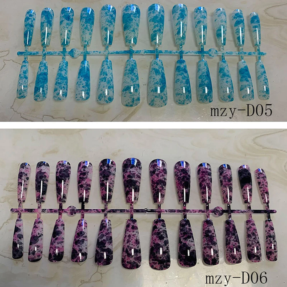24pcs Glossy Purple Full Cover Press-On Nails