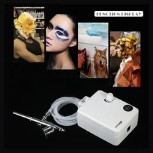 KKmoon 100-250V Airbrush Mini Air Compressor Set Gravity Feed Air Brush Kit Manicure Craft Cake Spray Model Air Brush Nail Tool