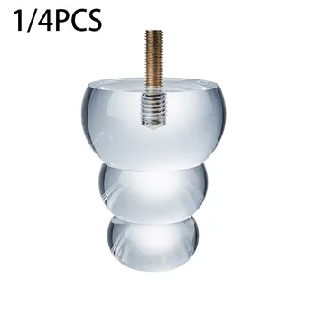 

1/4PCS Transparent Furniture Foot Acrylic Transparent Sofa Foot Crystal Foot Organic Glass Cabinet Foot Hardware Accessories