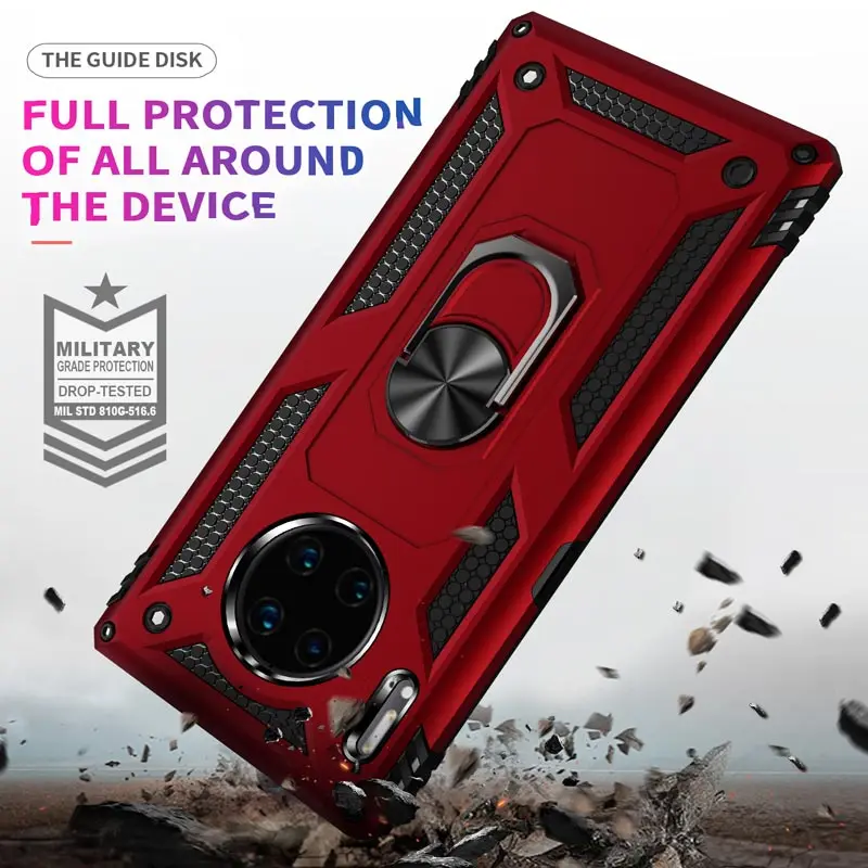 Противоударный чехол-бампер для huawei P30 Pro P30 P20 lite mate 20 30 lite P smart Чехол-держатель с кольцом на палец для huawei P30