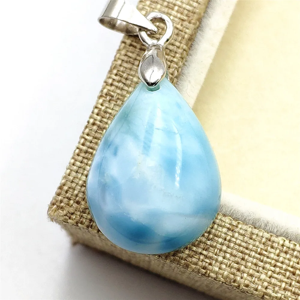 Высокое качество натуральный синий камень Ларимар для женщин и мужчин прямоугольник кулон 18x13x8 мм от домики счастливый подарок цепочки и ожерелья AAAAA