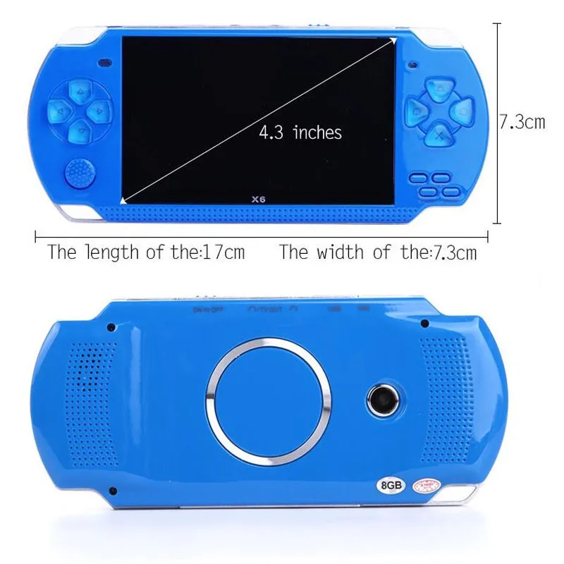 Video Game Console Player X6 for PSP Game Handheld Retro Game 4.3 inch Screen Mp4 Player Game Player Support Camera,Video,E-book