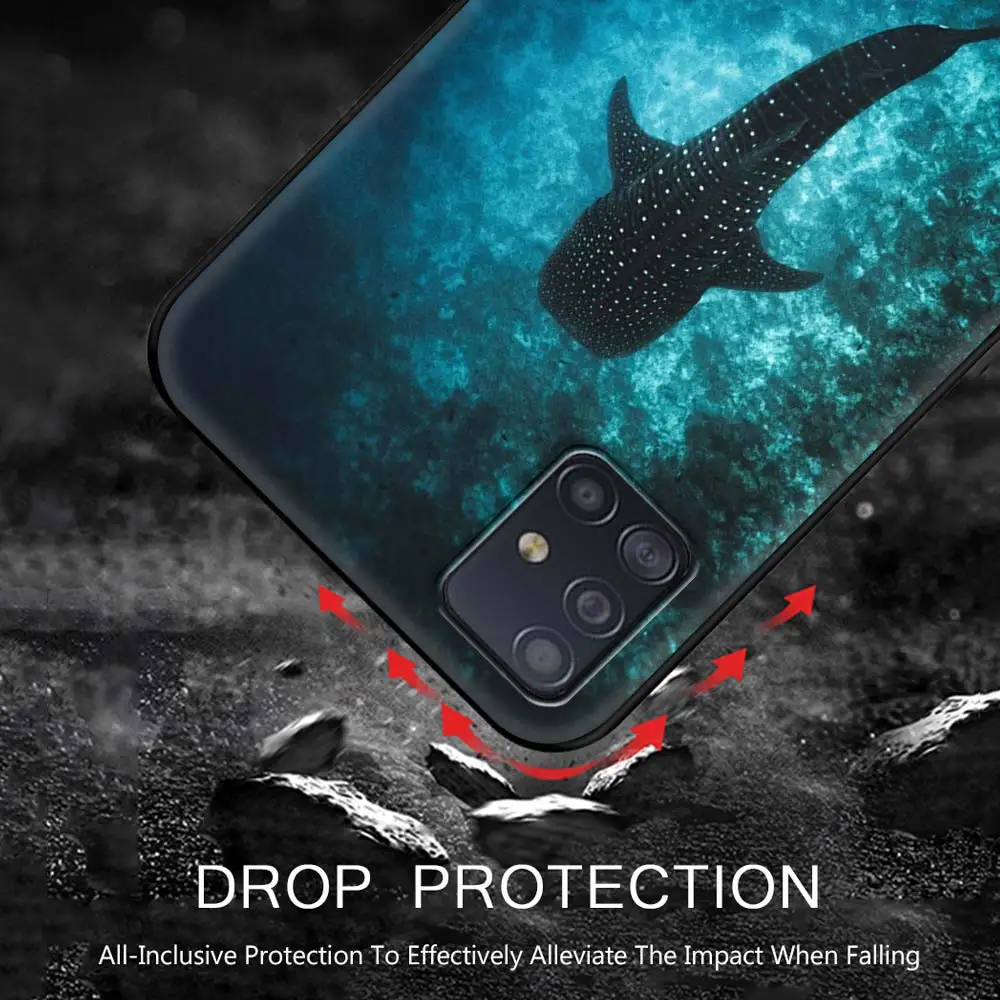 Ocean Whale Shark Swim Art Phone Case - TPU Silicone Cover