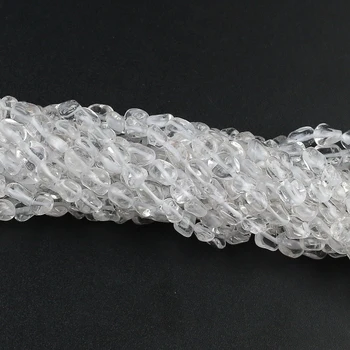 

5*8mm Oval Shape Stone Beads Natural Rock Crystal Quartz Loose Beads For Jewelry Making DIY Bracelet Necklace