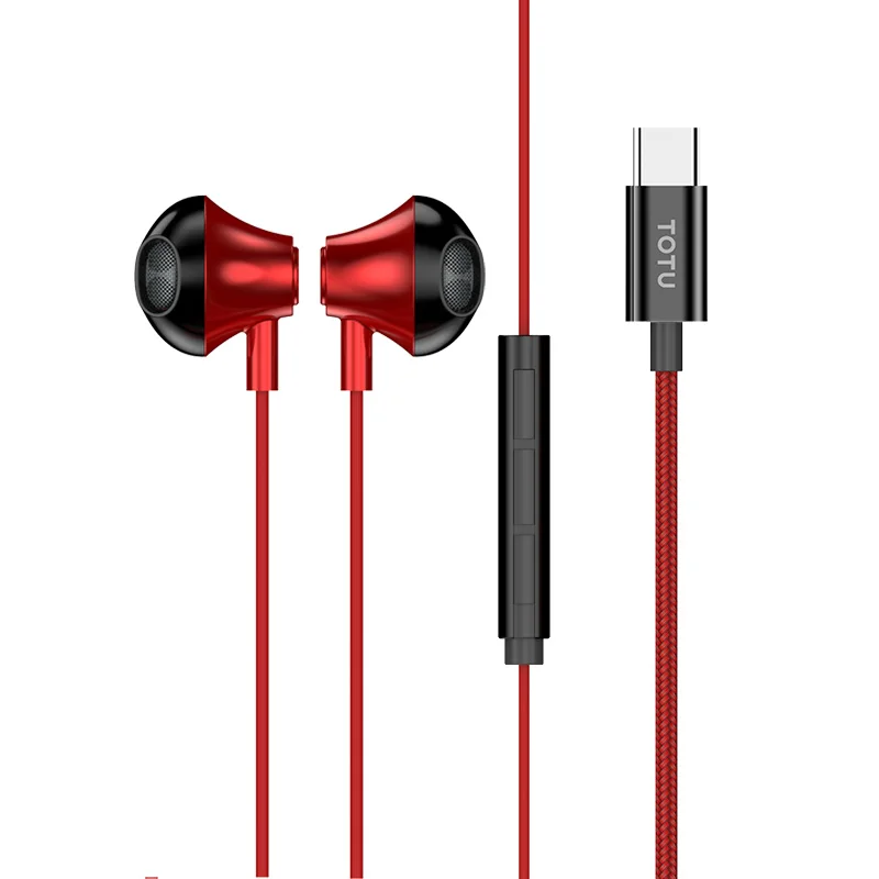 TOTU Wired Earphone For Phone iPhone Xiaomi Samsung Huawei Headset In Ear Earphone With Mic In Ear Buds Earbuds Earpiece