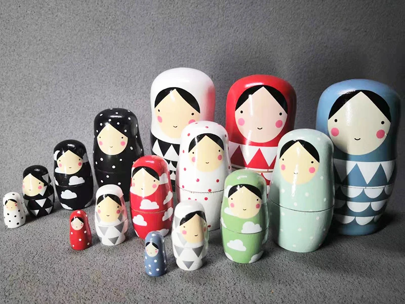 5 шт. в наборе, русские Матрешки, деревянные Matryoshka куклы, ручная роспись, складные куклы, коллекционная игрушка, 5 дюймов высотой 5,5*12,5 см
