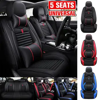 

Car Seat Covers Set Universal 5 Seat Auto Full Set Luxury PU Leather Seat Cushion Interior Accessories Car Seat Protector