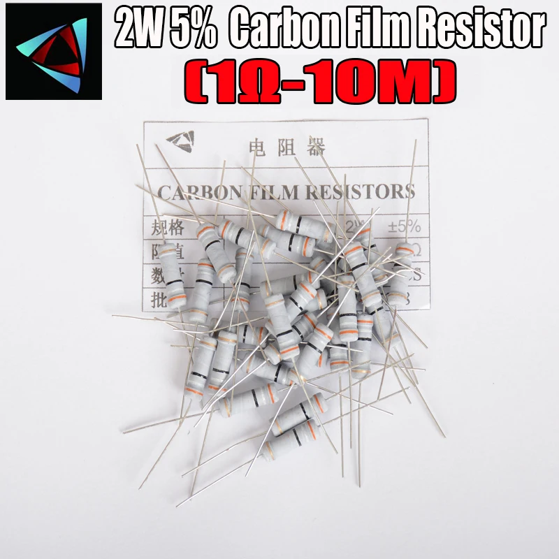 

20pcs 2W Carbon Film Resistors 5% 1R ~ 10M 1R 4.7 10R 22R 33R 47R 1K 4.7K 10K 100K 10 22 47 4K7 ohm Metal oxide film Resistor