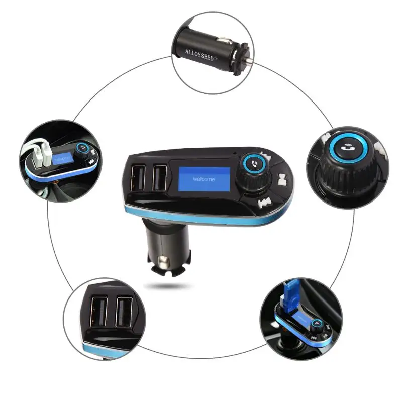 618C fm-передатчик Bluetooth Handsfree автомобильный комплект AUX модулятор Авто аудио mp3-плеер с 2.1A двойной USB Автомобильное зарядное устройство
