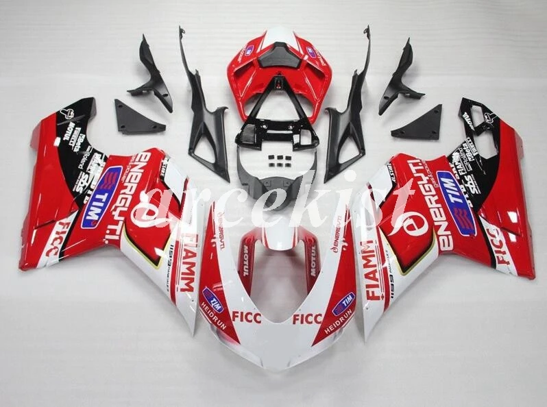 ABS инъекции Обтекатели Наборы для поездок на мотоцикле DUCATI 899 1199 S R Panigale для детей возрастом 12, 13, 14, 15, 16 1199R 1199 S 2012 2013 красного и белого цвета