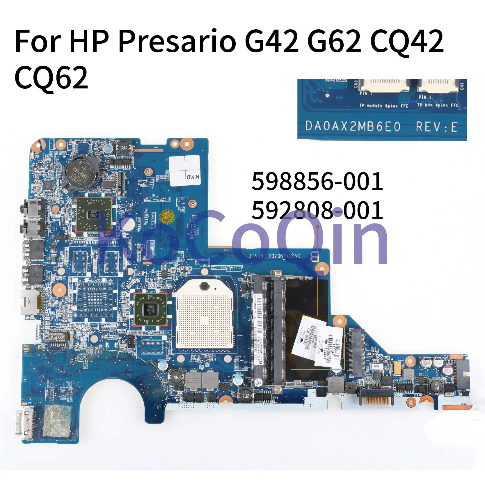 KoCoQin материнская плата для ноутбука hp Presario G42 G62 CQ42 CQ62 DAOAX2MB6F0 592808-001 592808-501 AMD Материнская плата