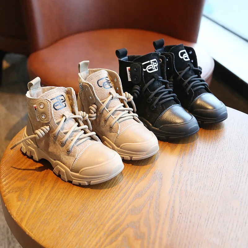 

Kid's Velvet New Short Boots 2019 Boy's and Girl's Winter and Autumn Vintage Shoes Martin Boots Plus Children's Shoes