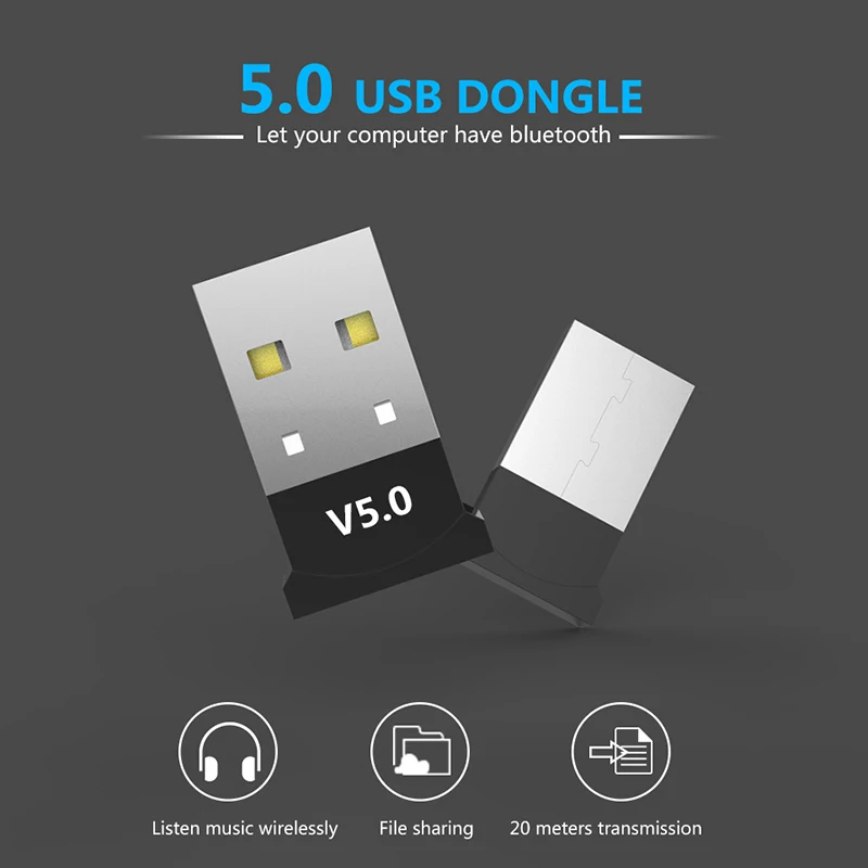 Беспроводной адаптер с Bluetooth 5,0 USB Настольный компьютер Бесплатный привод Bluetooth аудио приемник ключ Музыкальный Аудио приемник передатчик
