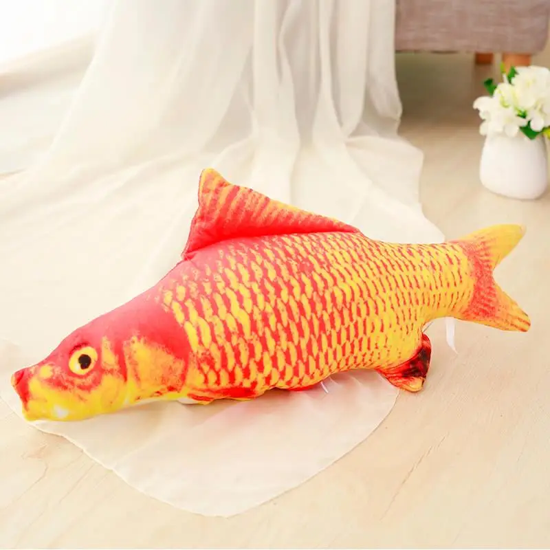 Игрушка для кошек, игрушки для кошек, искусственная трава, карп, забавная подушка для кошек, интерактивный плюшевый Кот, товары для кошек
