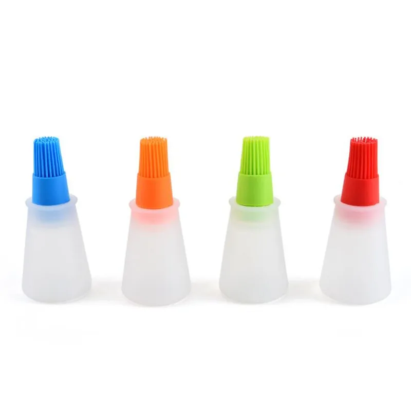 Oil Brush Oil Bottle Silicone Basting Brush Oil Bottle Brush 1 Pcs Portable Silicone Oil Bottle with Brush Grill Oil Brushes Liquid Pastry Kitchen Baking BBQ Tool Kitchen Tools for BBQ