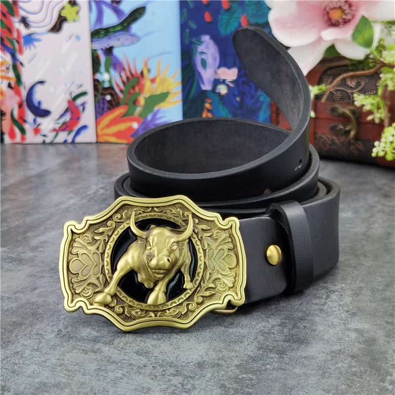 bull leather belts