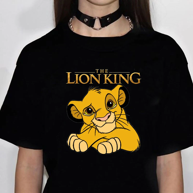 Kawaii Simba Hakuna Matata забавная мультяшная футболка Женская милая с рисунком короля льва