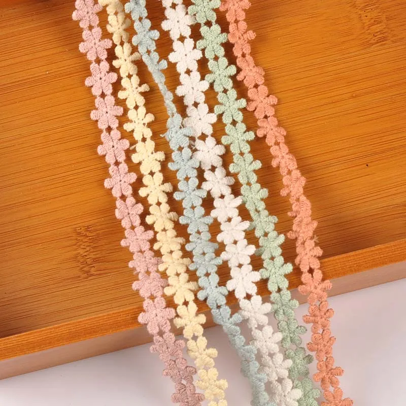 Flower Pattern Multicolor Lace Fabric Sewing Accessories Lace Trim Patchwork Ribbon Handmade DIY Garment Material 2 Yards C2449