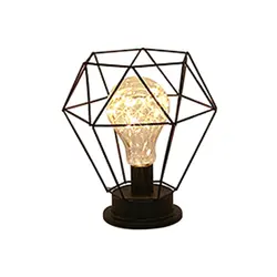 Нордическая железная художественная Алмазная форма ночник полый Настольный светильник для домашнего офиса Декор-черный
