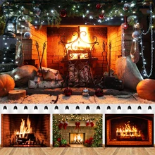 

Mocsicka Fireplace Photography Backdrop Christmas Fireplace Background Decorations Winter Cake Smash Photo Shoot Studio Props