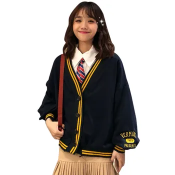 

Autumn Fashion New Korean Women Loose Chic Couple Patchwork Cardigan Coat