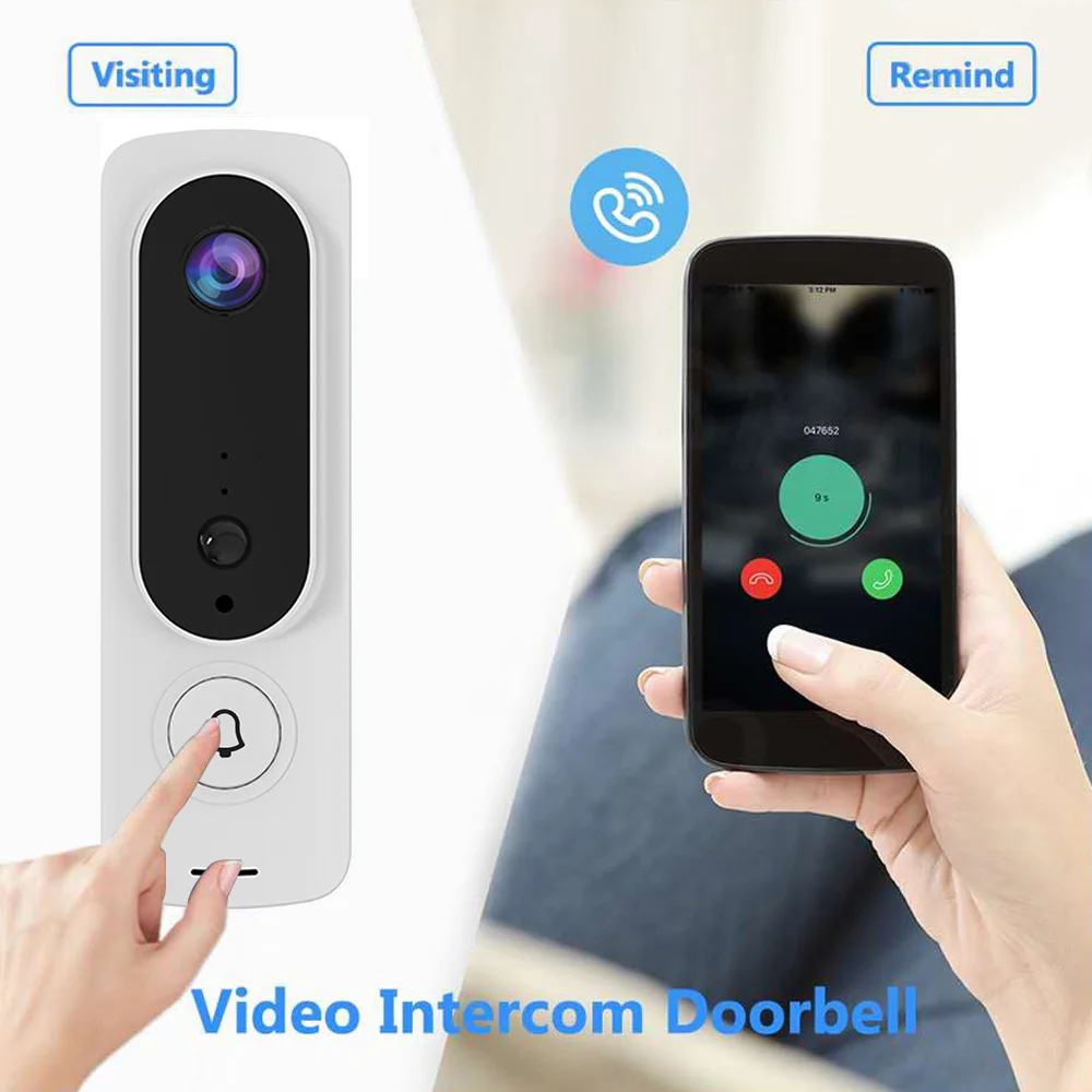 

Wireless Video Doorbell 720P Visual Real-time Intercom WiFi Smart Door Bell PIR Detection Night Vision Home Security Camera