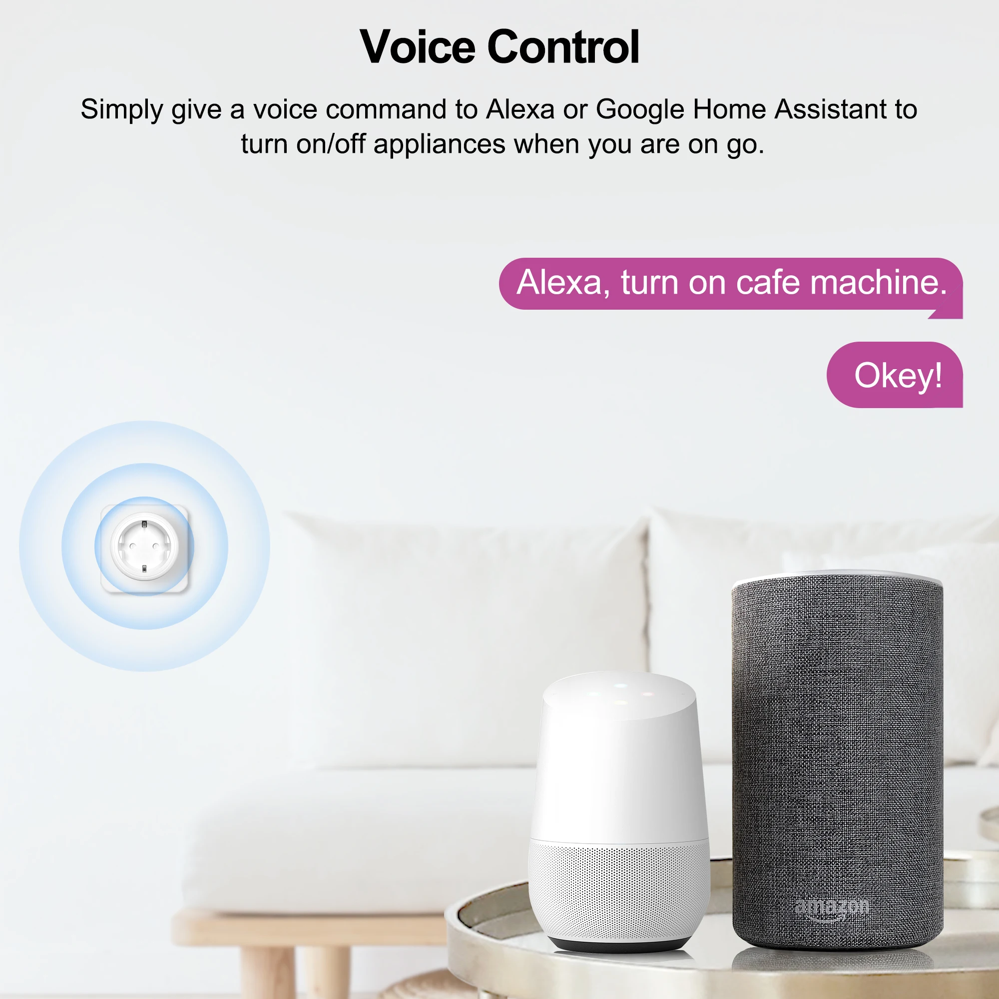 Умная штепсельная розетка 16A с Wi Fi ЕС монитором питания приложение Smart Life