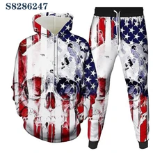 

Skull flag 3D printed hoodie men's sweater casual fall/winter shopping sportswear hoodie suit