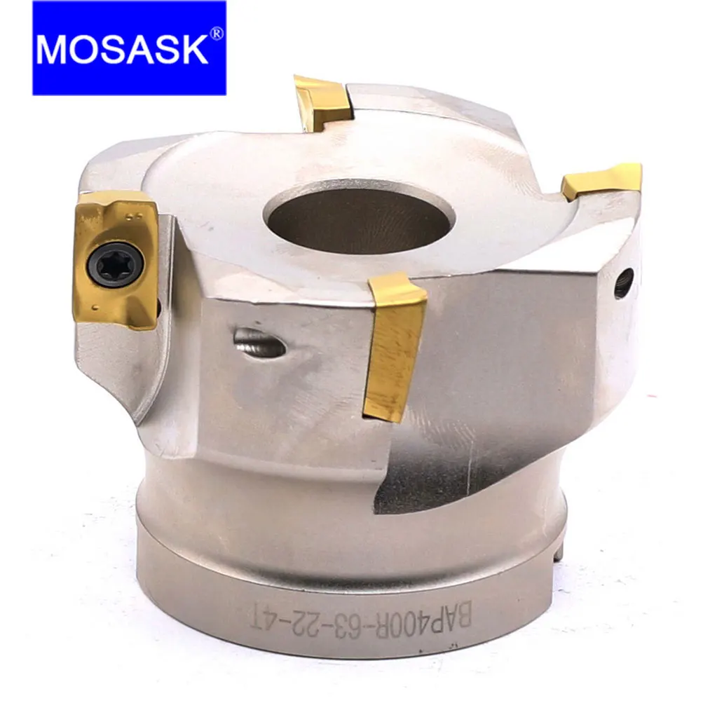 MOSASK BAP400R 40 50 63 mm CNC Cutting Steel Precision Right Angle Clamped End Mill APMT 1604