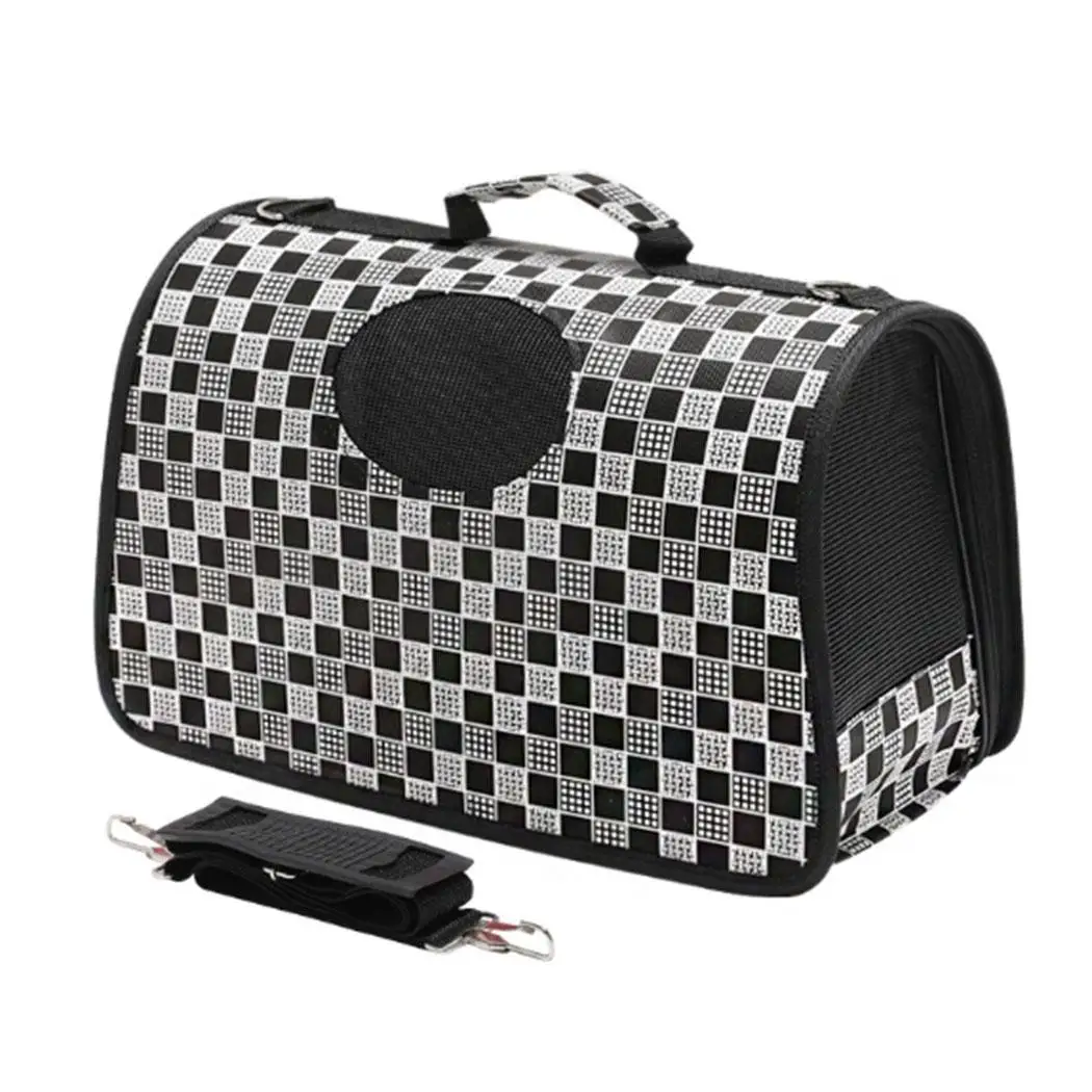 black plaid Переноска для домашних животных, переносная складная переносная сумка для кошек и собак, переноска для путешествий, как на картинке - Цвет: black plaid
