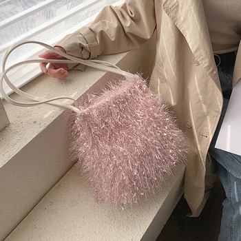 

Sweet Lady Tassel bag 2020 New High Quality Fur Women's Designer Handbag Casual Travel Shoulder Messenger Bag Purses Bolsas
