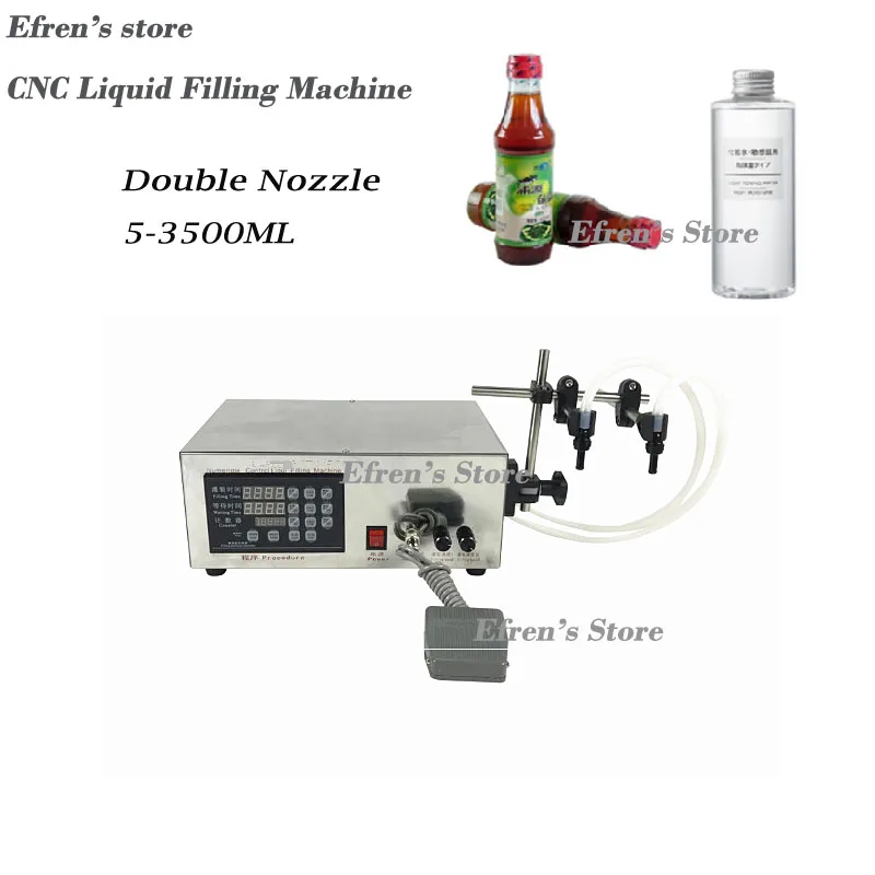 

Small Two Nozzle Electric Digital Control Pump Liquid Oil Bottle Water Filling Machine Filler5-3500ML