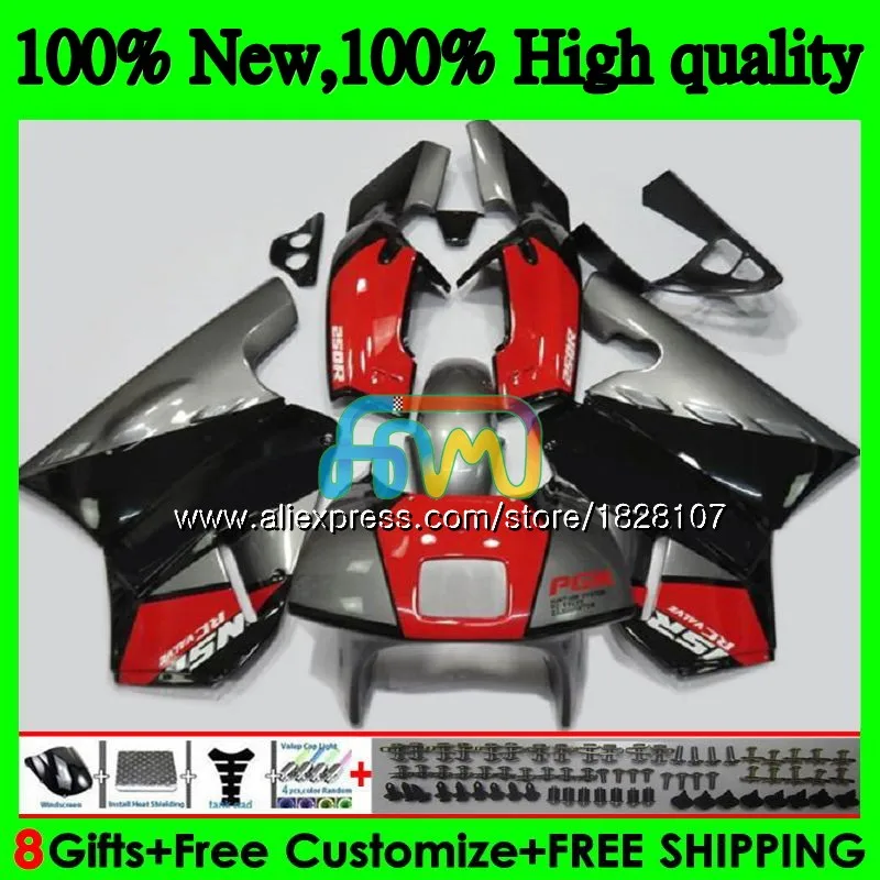 Красный серебристый корпус для HONDA NSR 250 R MC18 PGM2 СМП 250R NS250 NSR250R 88 89 84BS. 19 MC16 NSR250 R RR NSR250RR 1988 1989 обтекатель - Цвет: No. 1