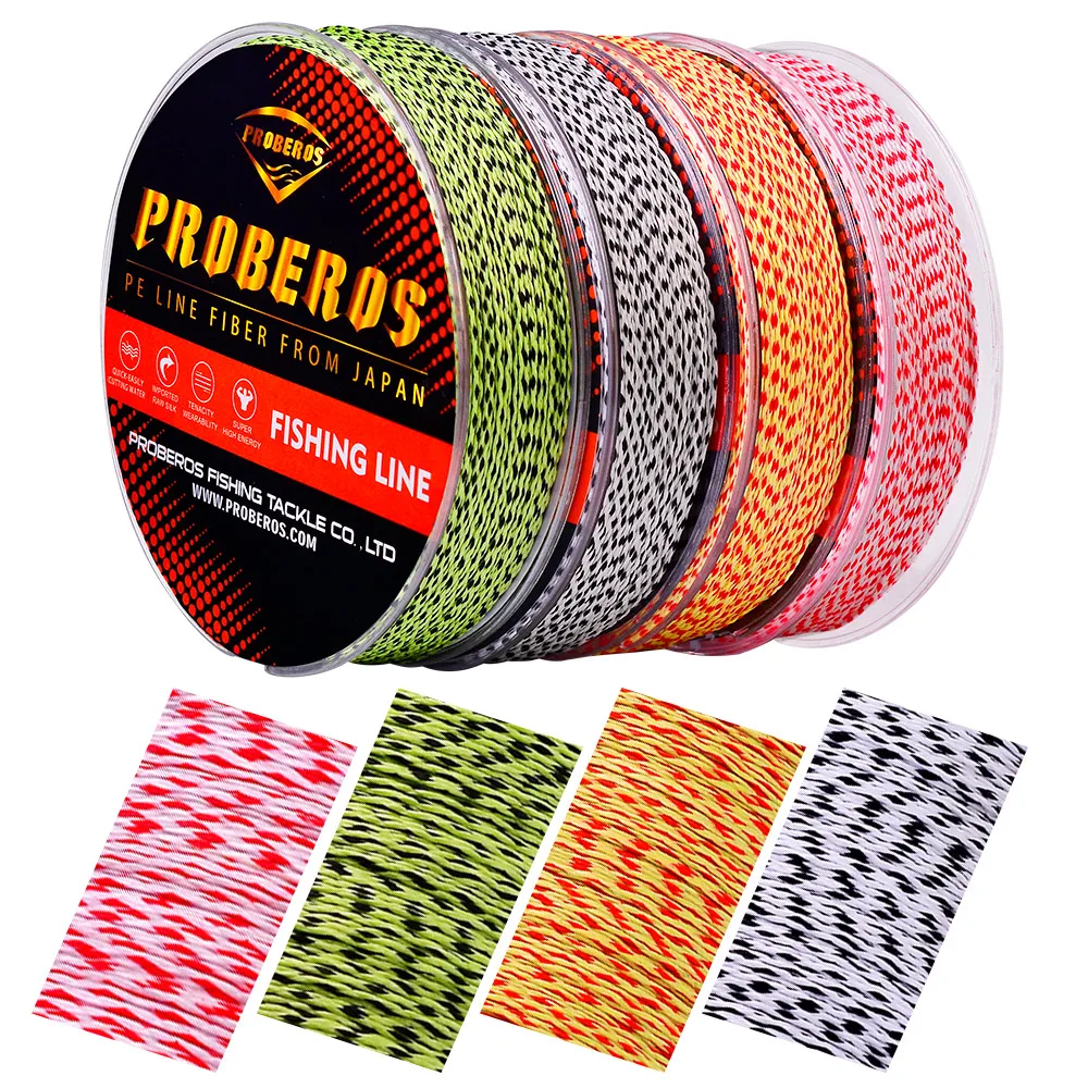 PROBEROS Fishline 8 Braids100M 6-100LB Weaved Unfade Yarn Cord  Multifilament Line Super Strong 8 Strands Fishing Line PE Wire