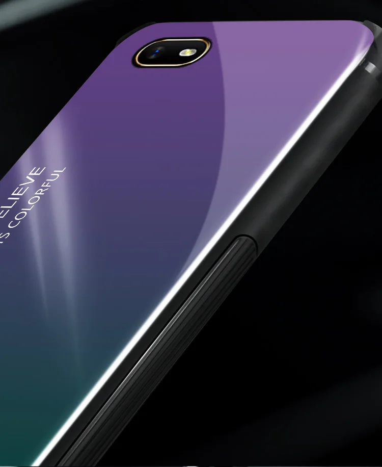 Для Oppo A1K задняя крышка для телефона 6," Модный плавный Сменный стеклянный чехол для телефона для Oppo Realme C2 силиконовый бампер с полной защитой