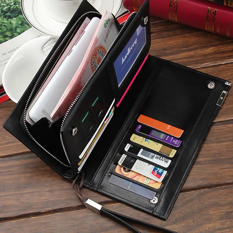 Men Wallets Classic Long Card Holder Male Coin Purse Zipper Large Capacity Luxury Wallet For Men
