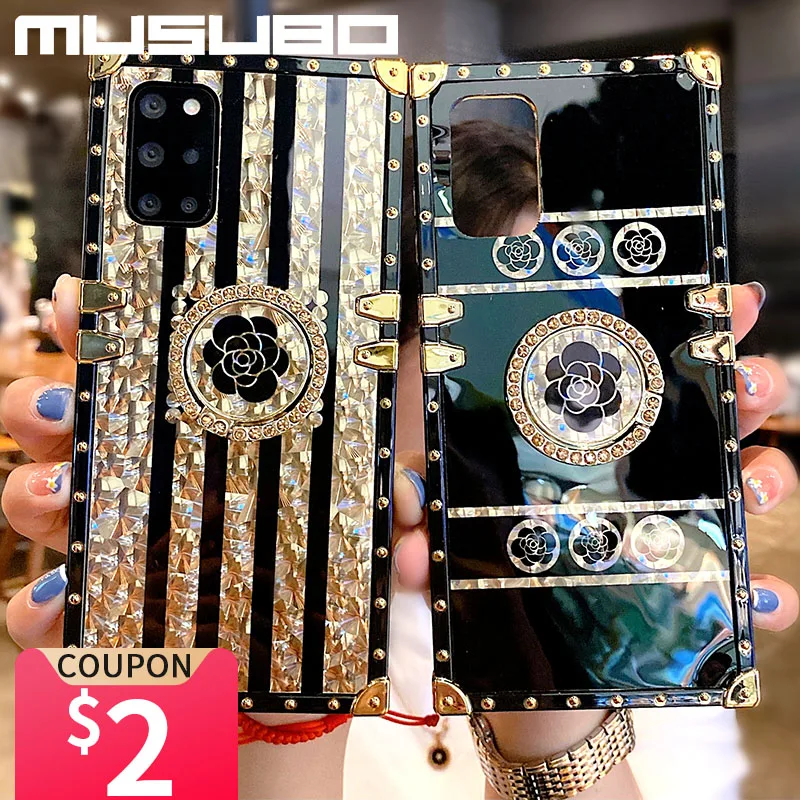 Musubo Coque Samsung Galaxy Note 20 S23 S22 Ultra S20 FE Lüks Kılıf Not 10 Artı Shining Bling A71 5G A51 A52S A53 A32 Yüzük_voghion.com