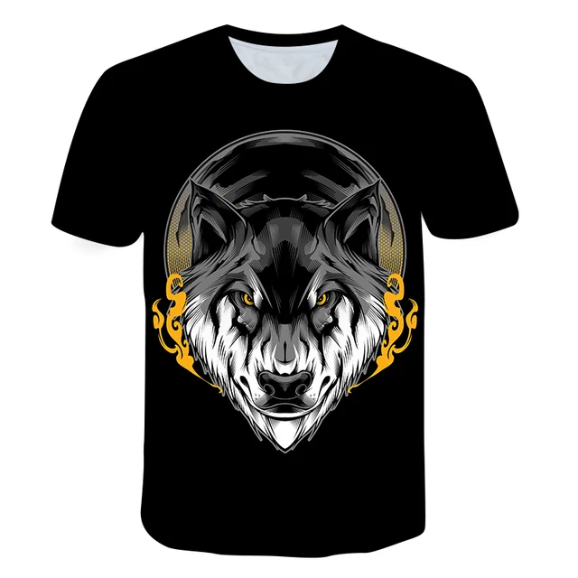 New Wolf T-shirt 3D Print Summer T shirt for Men Casual Oversized Men's Sports T-shirt O-neck hip hop Short Sleeve Tops Clothes t shirt for men-T863
