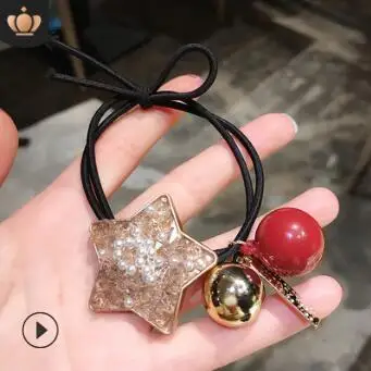 60 шт./лот DIY мульти пентаграмма резинка для волос со стразами высокопрочный шарики жемчужные резинки для волос Инструменты для укладки аксессуары HA843 - Цвет: 1