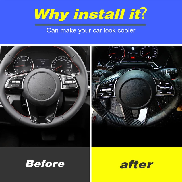 Car Steering Wheel Panel Cover Trim Sticker Frame Modification Accessories