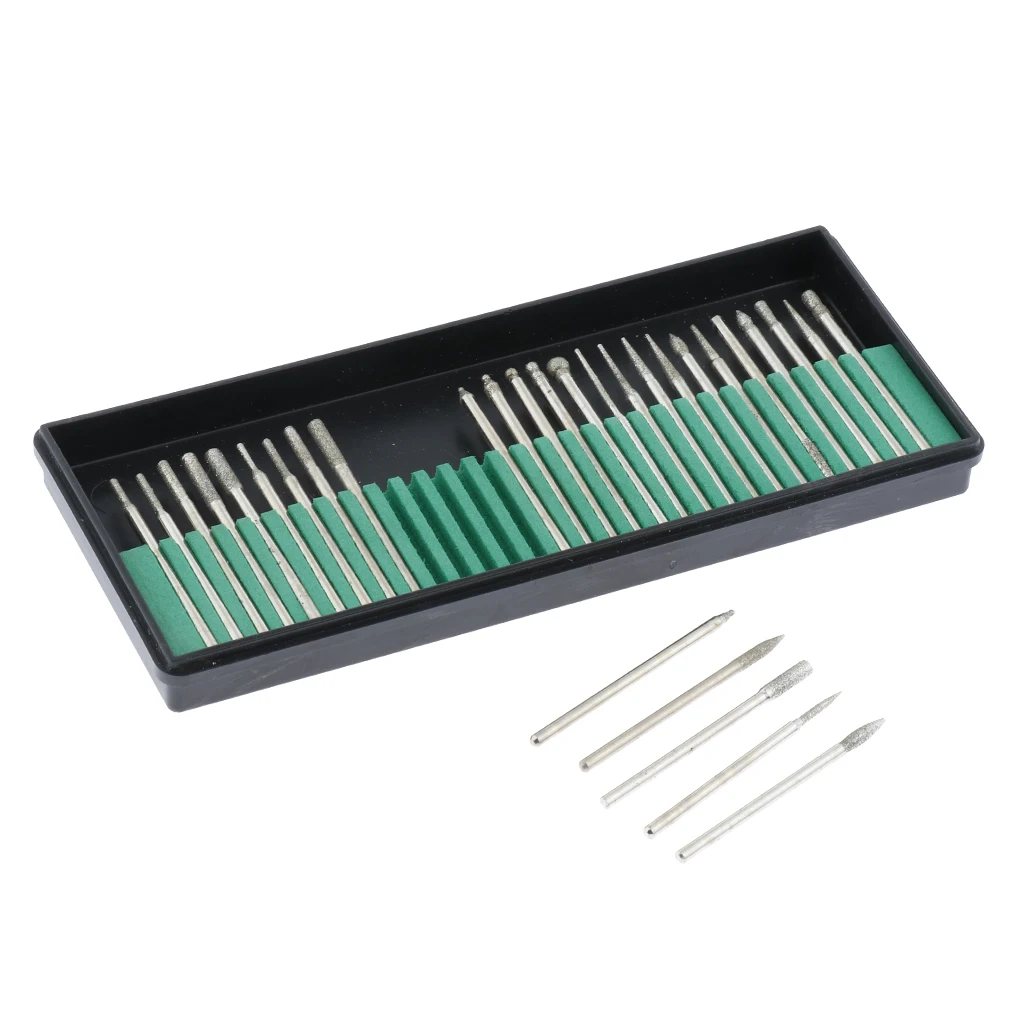 30pcs Diamond Grit Files Set, Diamond Needle Mini Woodworking Files