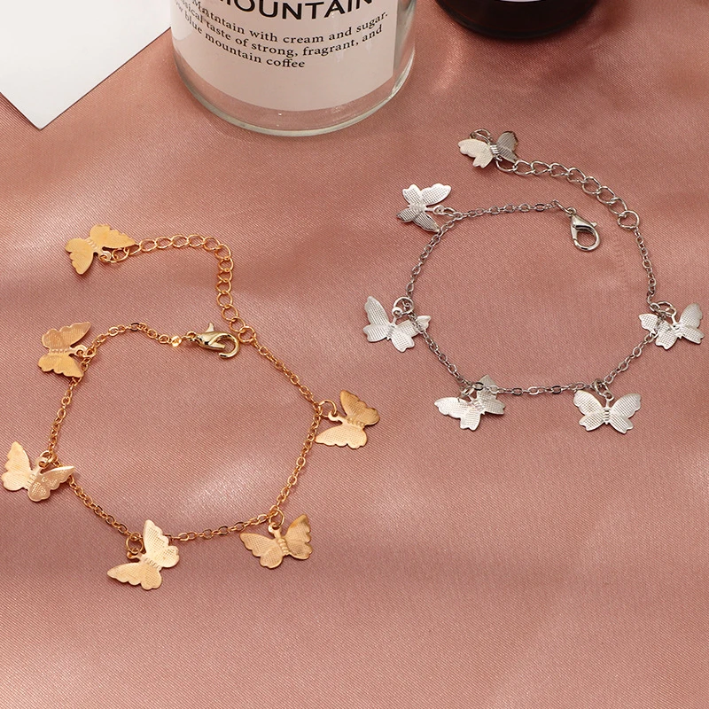 Fashion Butterfly Anklet Bracelets For Women Foot Jewelry 2020 Bohemian Gold Silver Color Chain Ankle Bracelet Gift | Украшения и