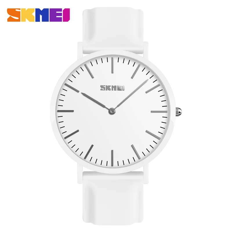 Men white L SKMEI Для мужчин и Для женщин кварцевые часы Элитный бренд силиконовые Повседневное модные пару часов жизни Водонепроницаемый 30 м 9179 Relogio Masculino - Цвет: Men white L