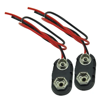 

2Pcs 5Pcs 20Pcs 100Pcs I Type 9V battery button 9Volt battery holder One-line type 1 font 15CM line length