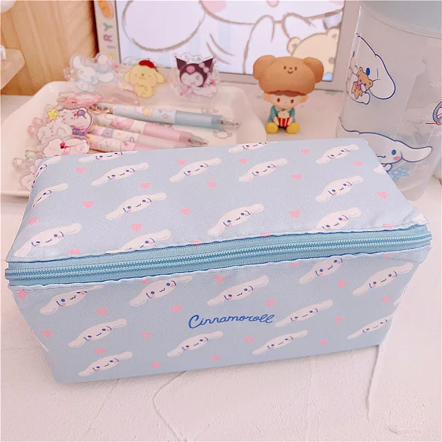 Cosmetic Bag Cute Pink Pencil Case Kuromier Kawaii Anime Bag Japanese Style Cartoon Gifts for Girl Student High Capacity Purple 5