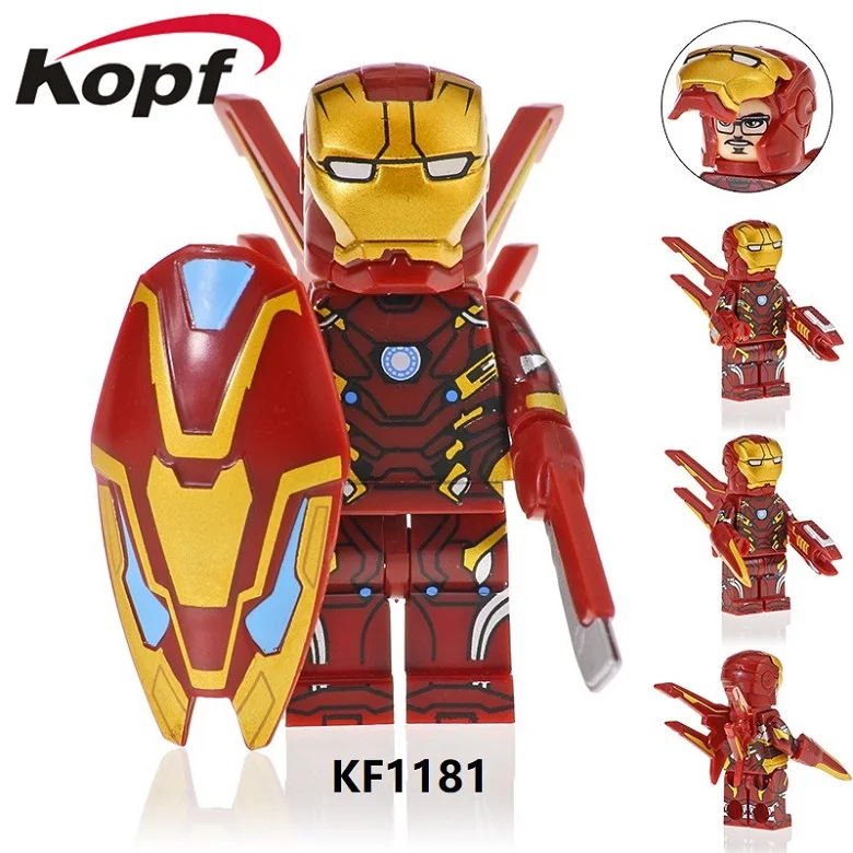 20Pcs Wholesales Building Blocks Super Heroes Iron Man Mark 46 85 39 50 30 Rescuer Action Figures Toys Gift For Children KF1179 - Цвет: KF1181 20Pcs No Box
