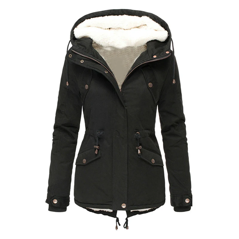 black Winter Female Long Jacket Winter Coat Women Fake Fur Collar Parkas Woman Plus size S-6XL Down Jacket Winter Jacket Women - Цвет: black