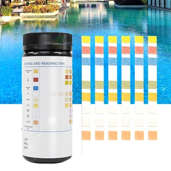 

100 Pcs Spa 10 In 1 Acid Alkalinity Tool Test Strips Quick Results Bromine Water Hardness Accessories Swimming Pool PH