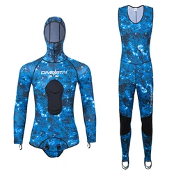 0.5MM Lycra Diving Suit Men's And Women's 2 Piece Quick-Drying Sunscreen With Chest Pad Hunting Surfing Snorkeling Diving Suit